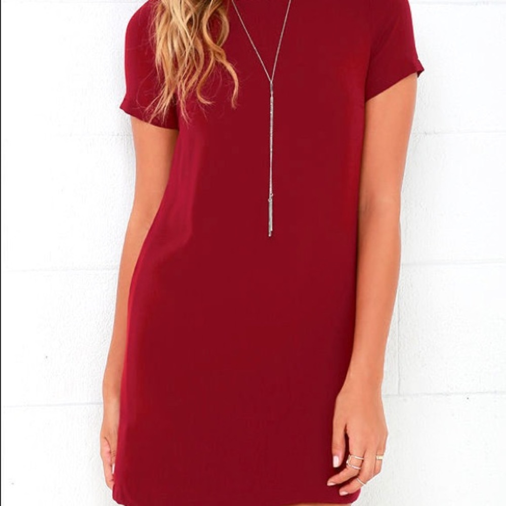 nwot maroon lulu’s shift dress